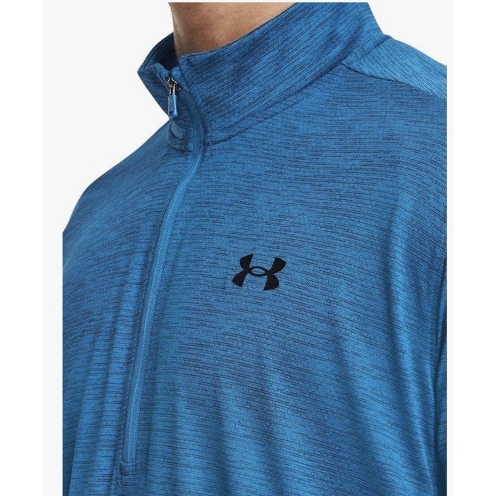 NEW! Under Armour Mens UA Tech Vent 1/2 Zip Blue Long Sleeve Stretch Small (a58)